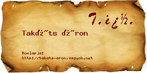 Takáts Áron névjegykártya